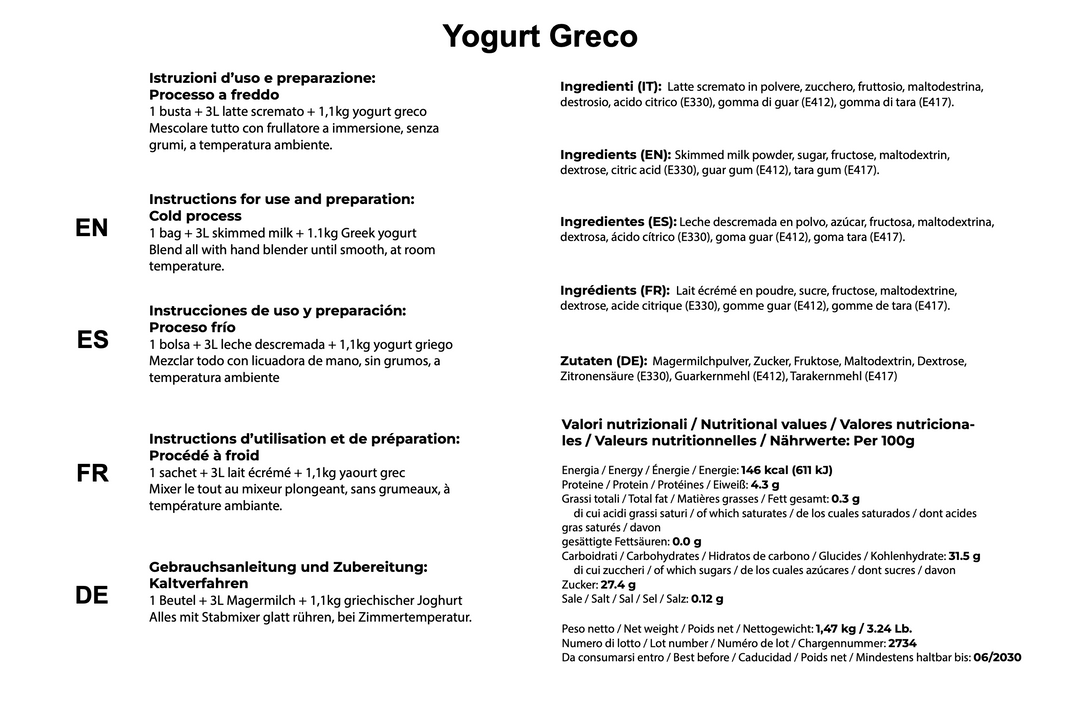 Base per Yogurt Greco - (Cartone)