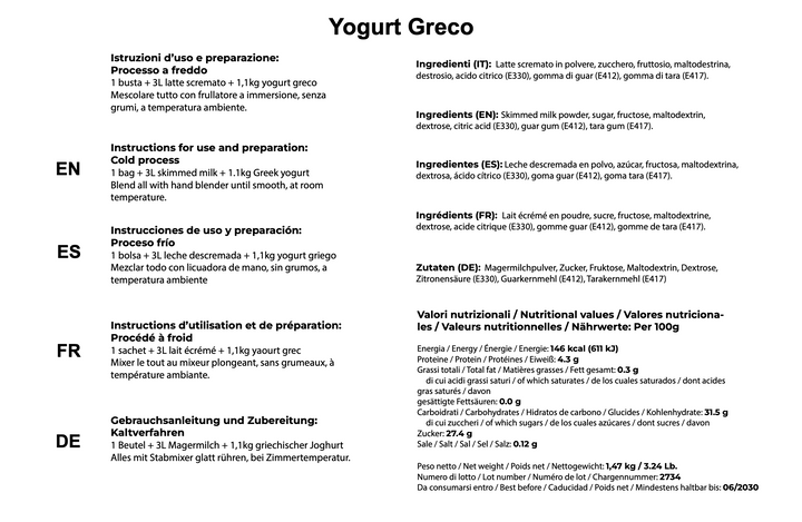 Base per Yogurt Greco - (Cartone)