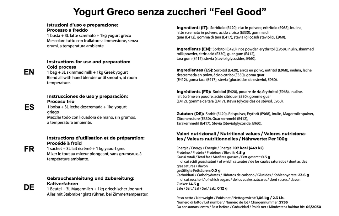 Base per Yogurt Greco ZERO – (Cartone)