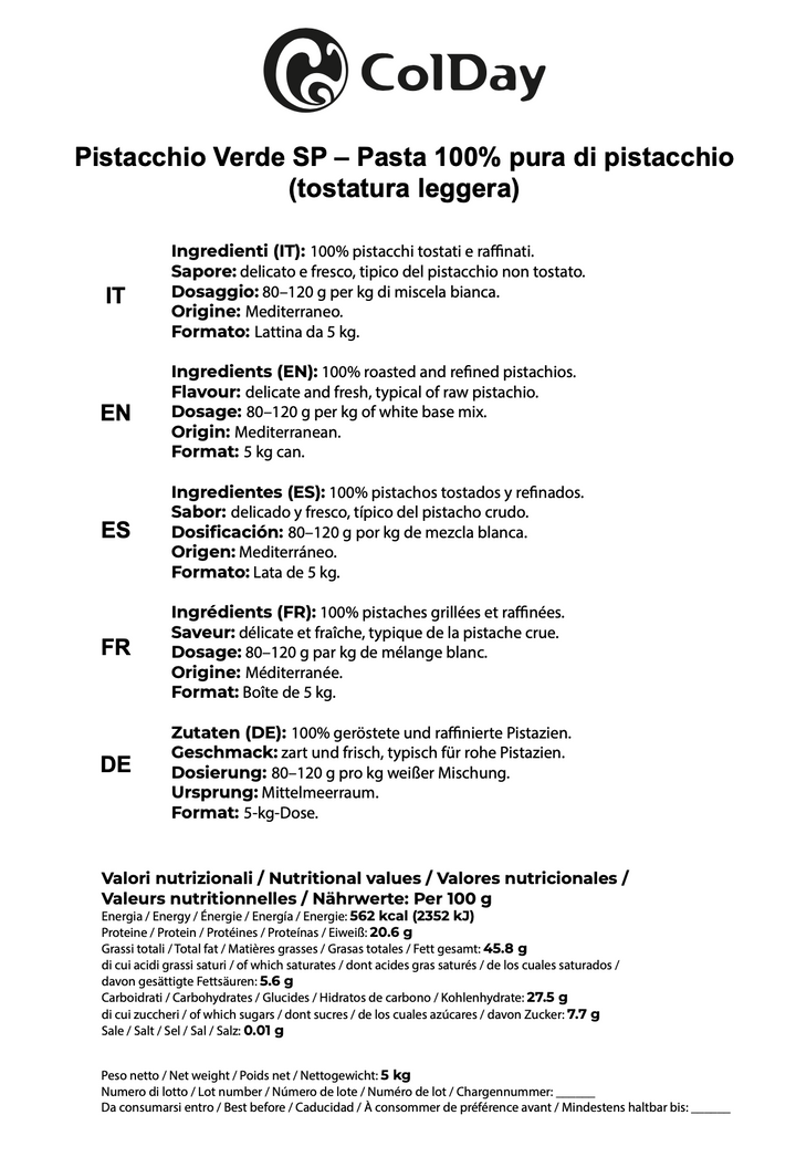 Pistacchio Verde SP – Pasta 100% pura di pistacchio