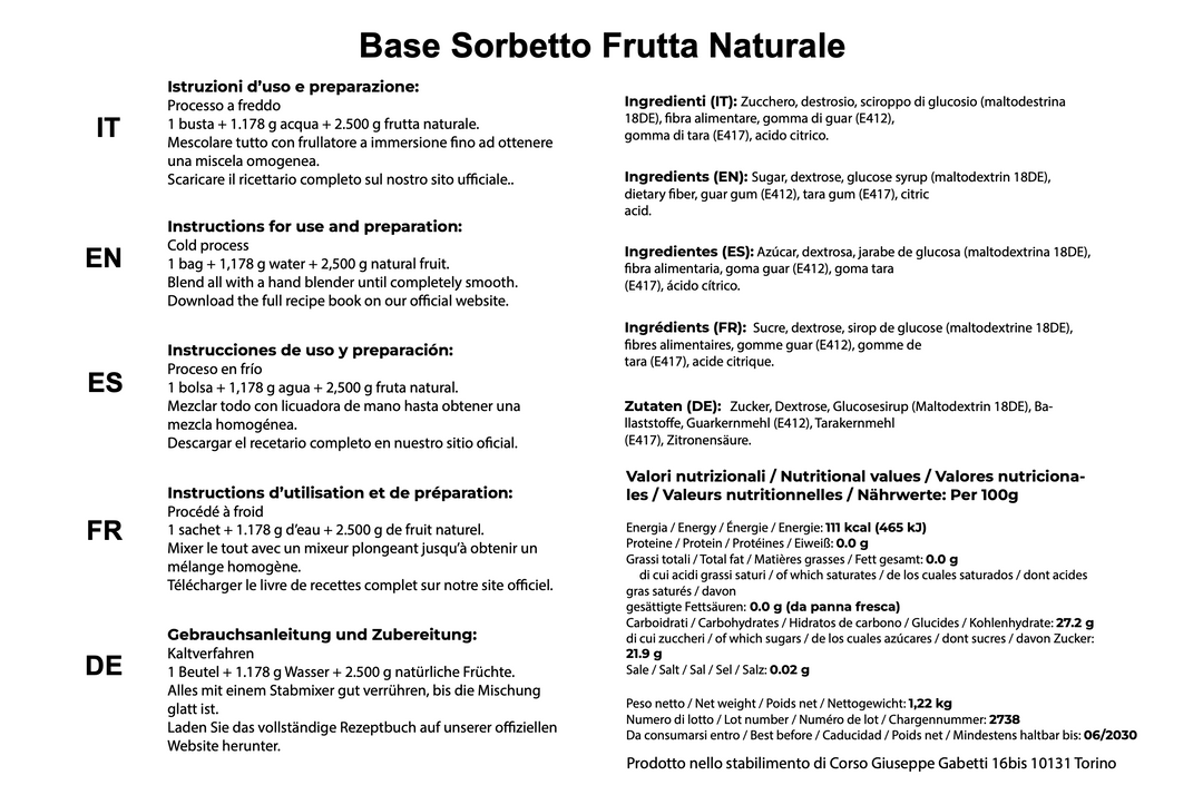 Base per Sorbetto (Scatola)